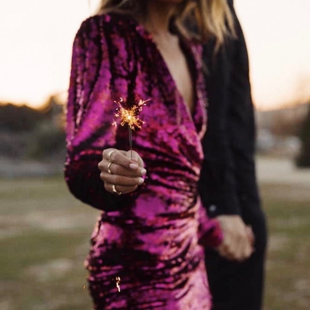 The Kooples Short Sequin Dress w/ Long Sleeves